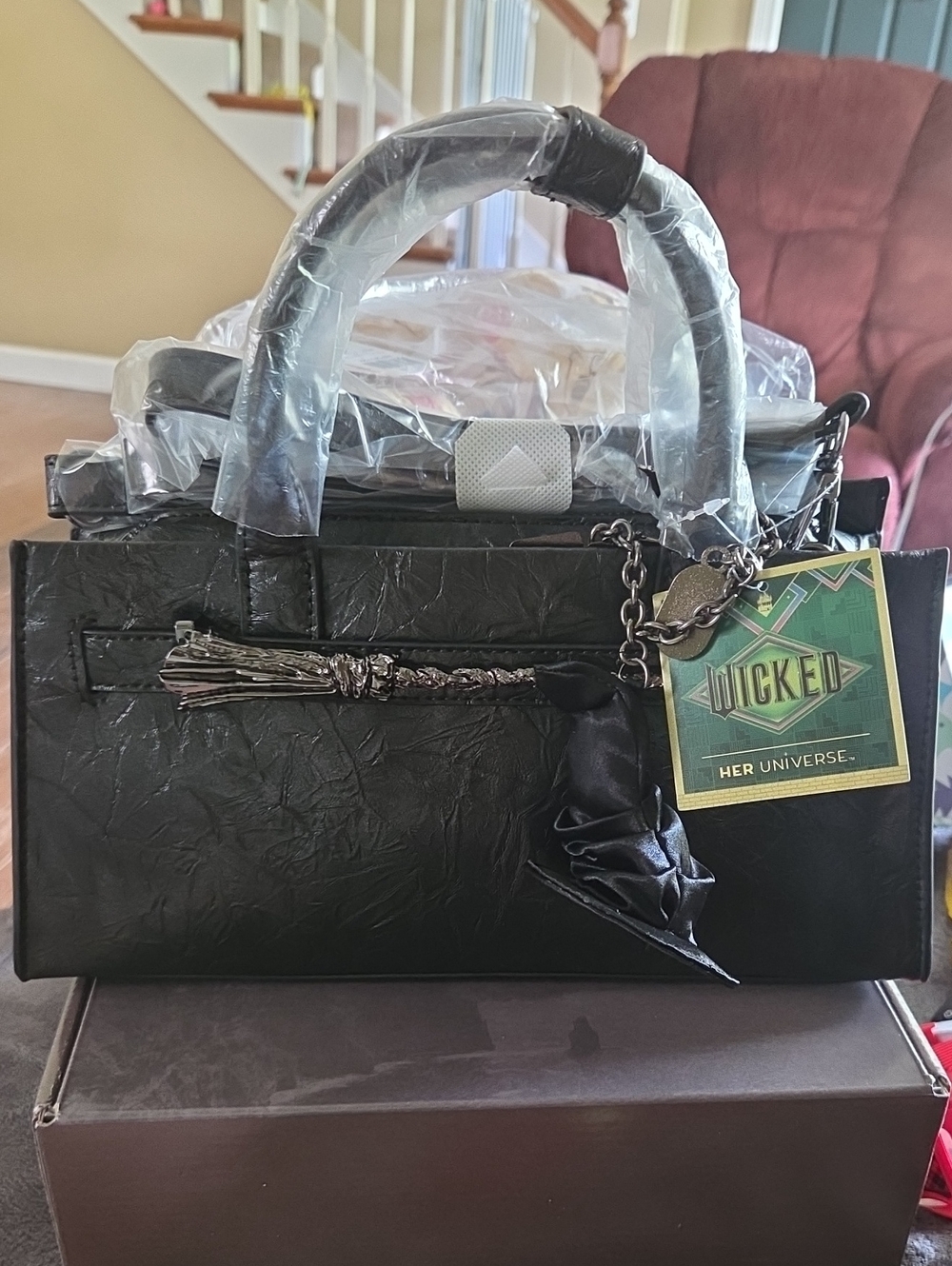 Her Universe Black Wicked Satchel with Tassel Charm